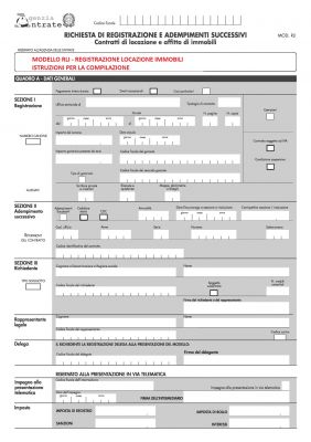 Modello RLI - Registrazione Locazione Immobili - Progea Centro Casa